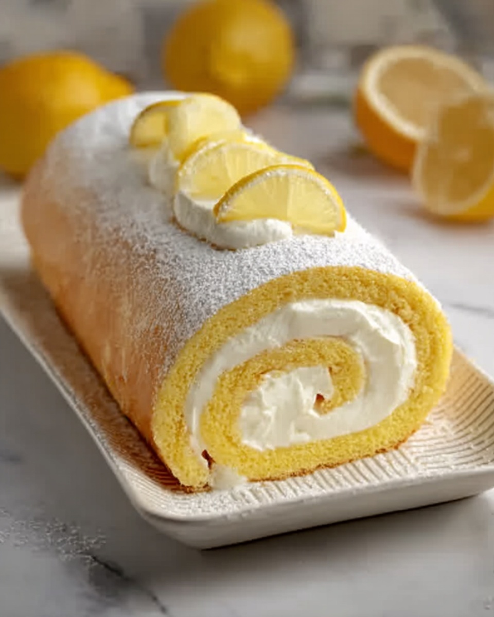 Velvet Lemon Cream Roll Cake Recipe - Recipe Image