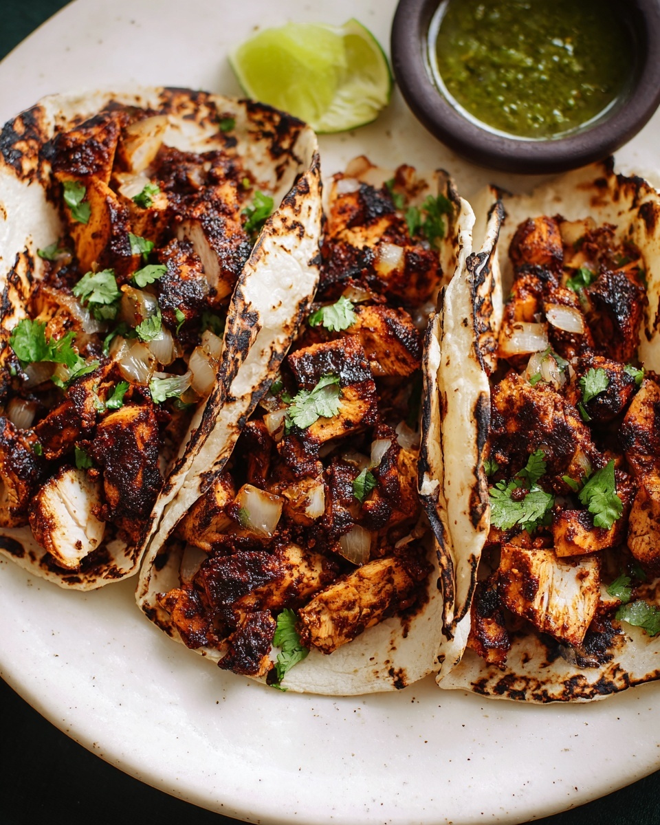 Chile–Marinated Grilled Chicken Tacos Recipe - Recipe Image