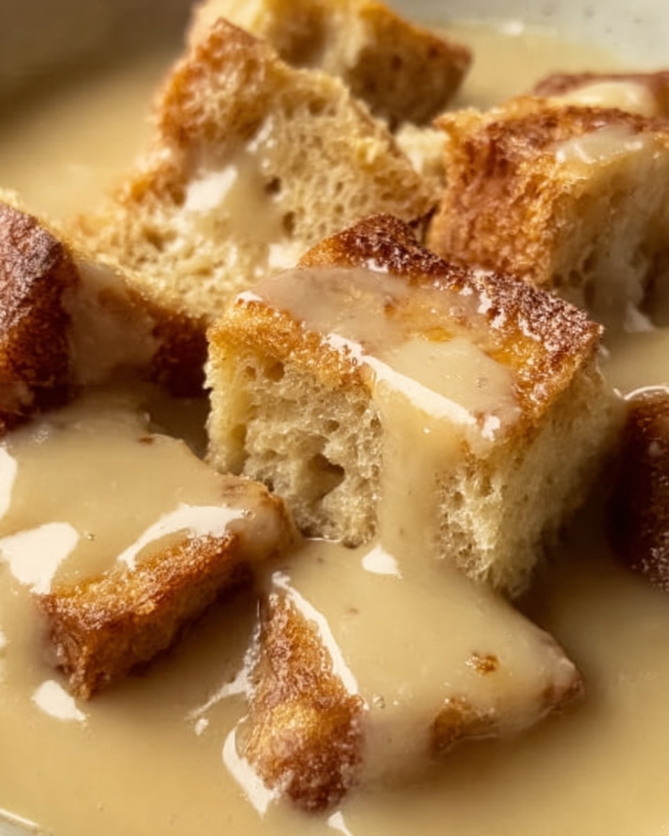 Grandma’s Old-Fashioned Bread Pudding with Vanilla Sauce Recipe - Recipe Image