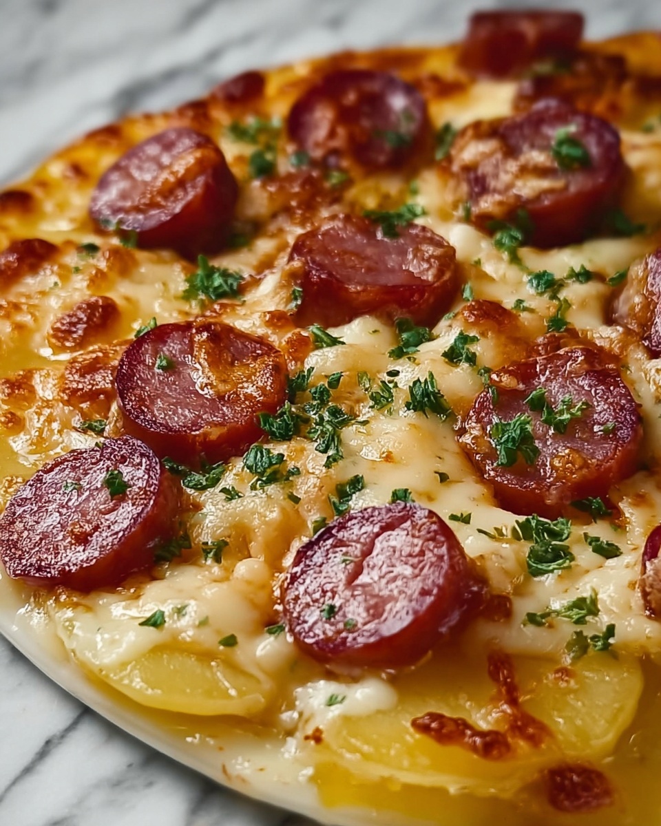 Kielbasa Sausage Cheesy Potato Casserole Recipe - Recipe Image