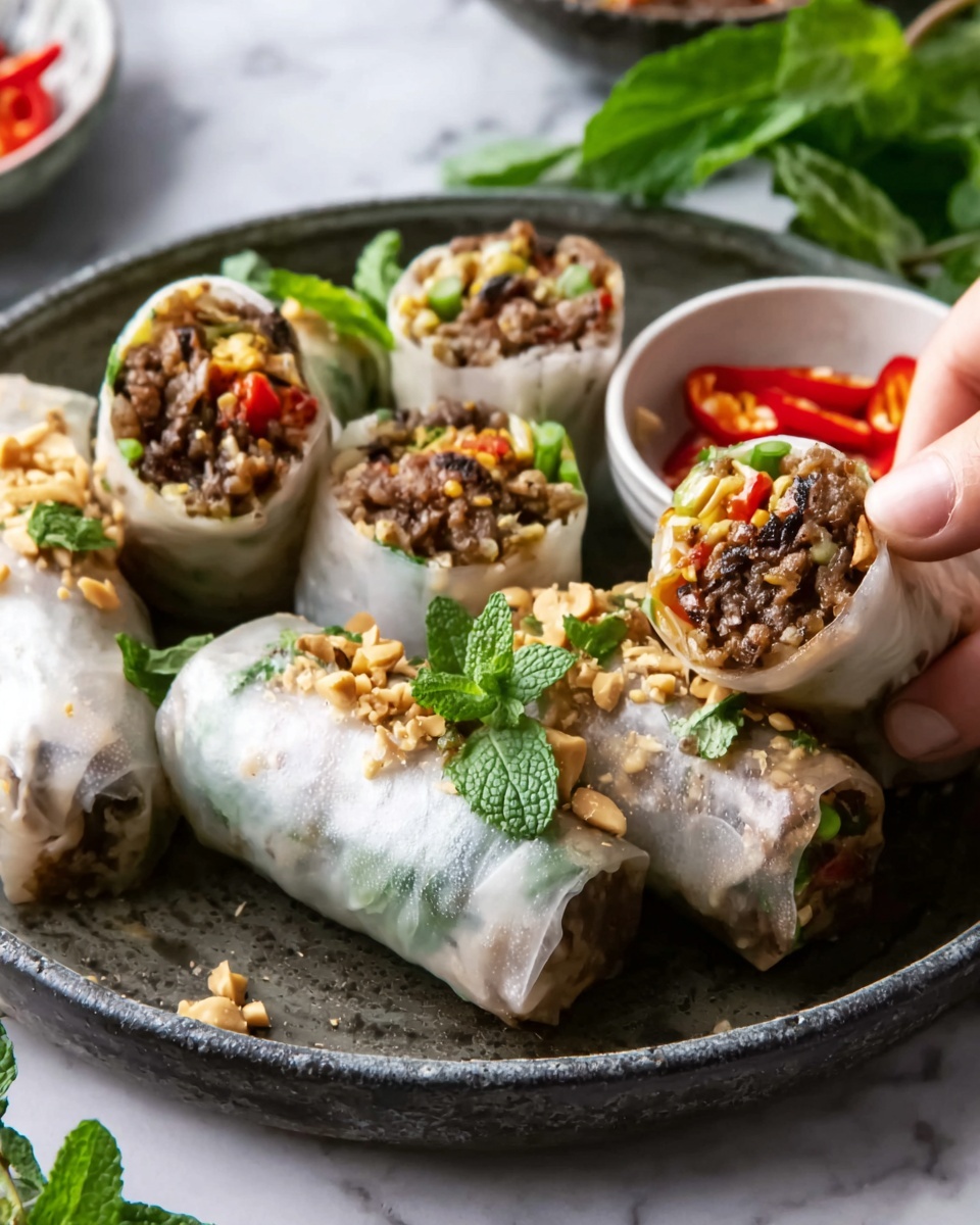 Thai Basil Beef Rolls Recipe - Recipe Image