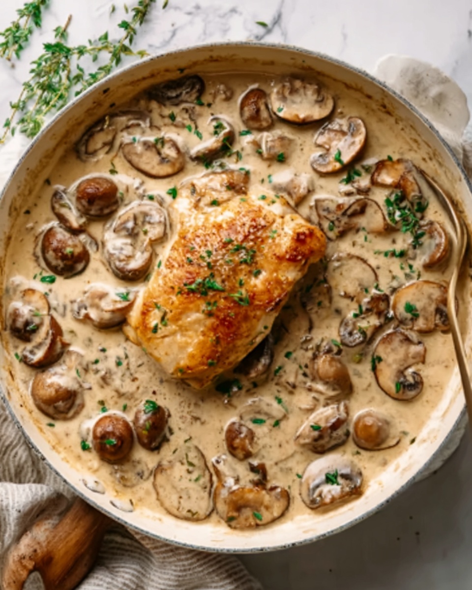 Creamy Mushroom Smothered Chicken Recipe - Recipe Image