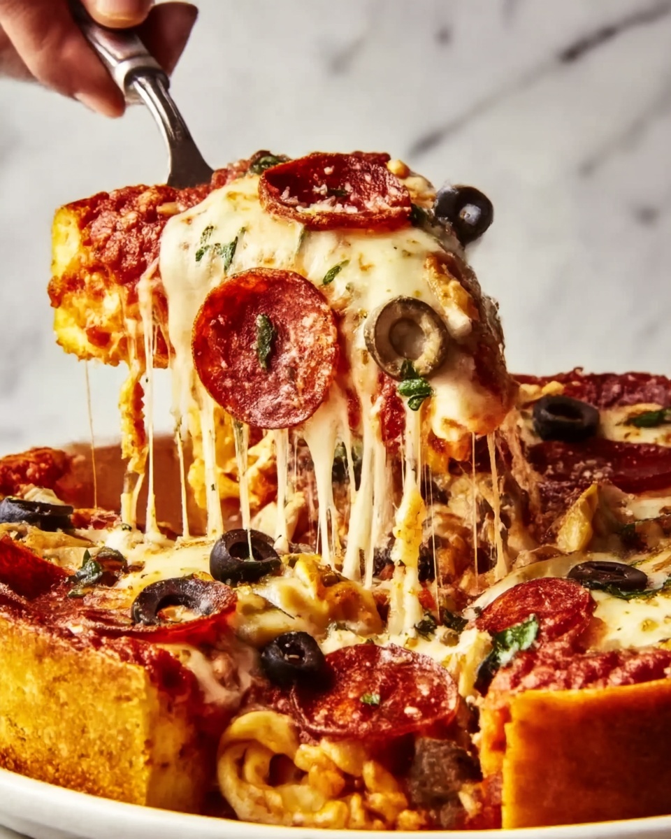 Supreme Pizza Tortellini Bake Recipe - Recipe Image