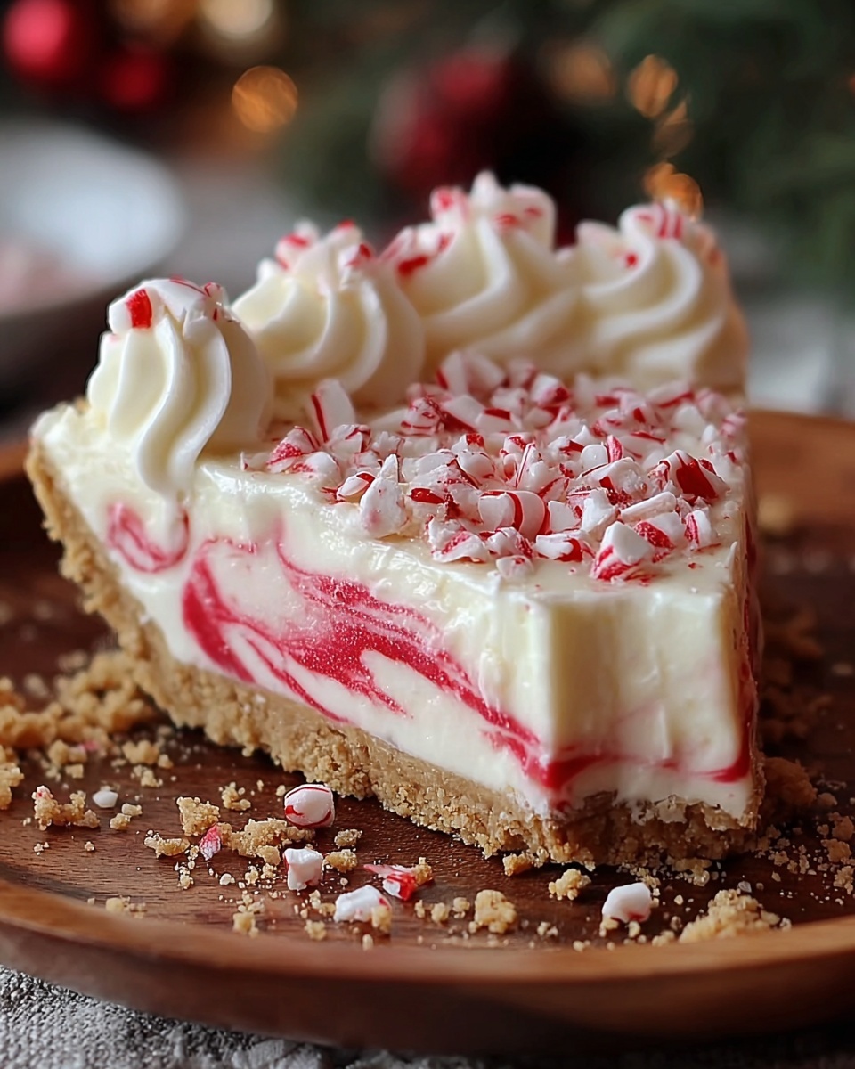No-Bake Candy Cane Pie Recipe - Recipe Image