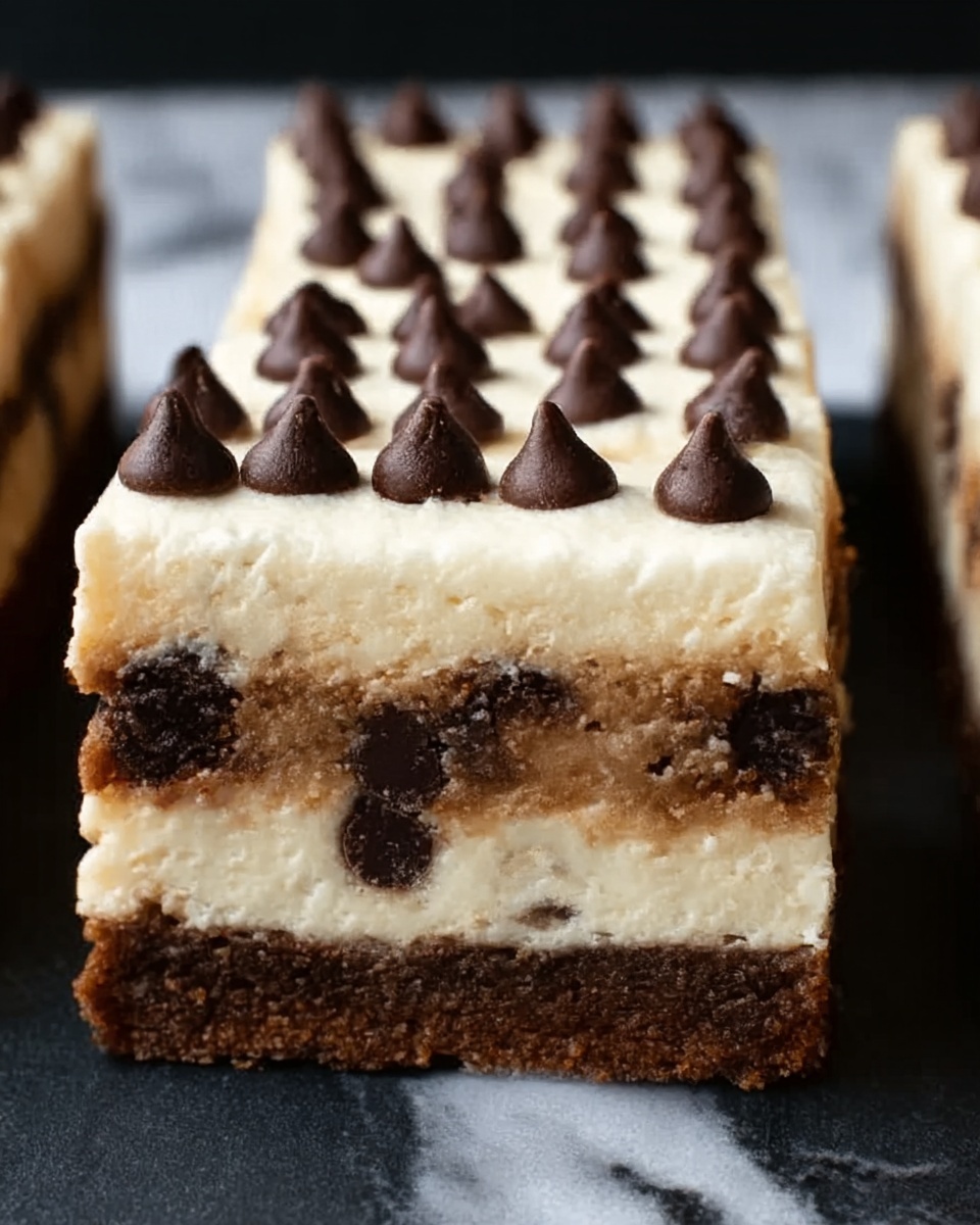 Brown Butter Chocolate Chip Cookie Cheesecake Bars Recipe - Recipe Image