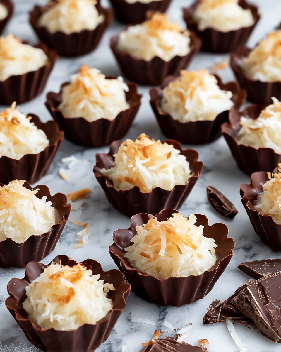 Coconut Macaroons Dipped in Chocolate Recipe - Recipe Image