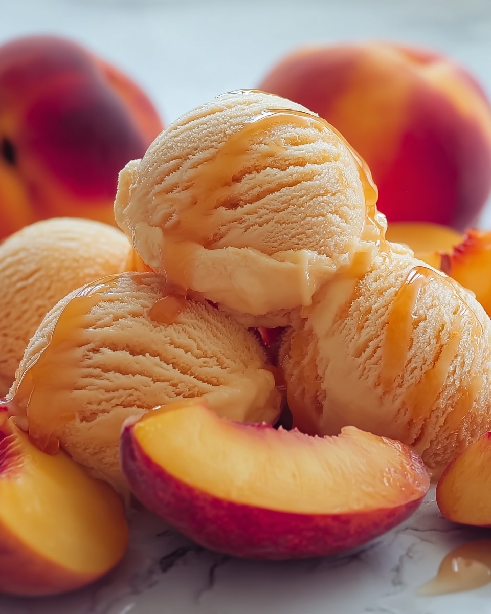 Easy Refreshing Peach Sorbet Recipe - Recipe Image