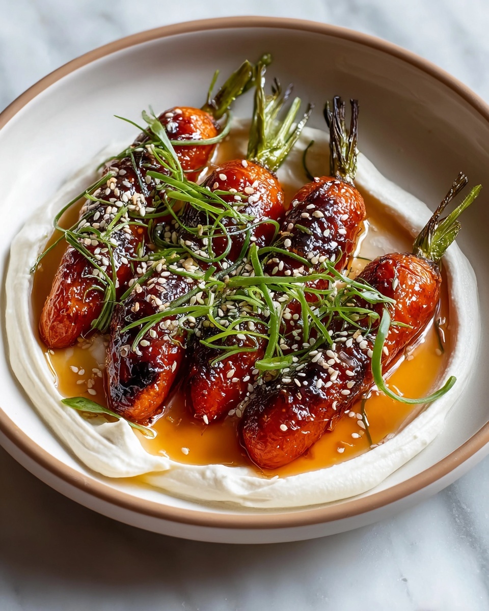 Swicy Gochujang Carrots on Yogurt – Bold & Elegant Side Recipe - Recipe Image