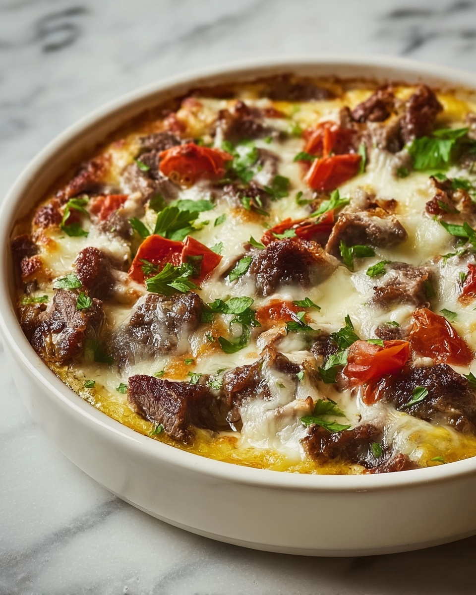 Philly Cheesesteak Casserole Recipe - Recipe Image