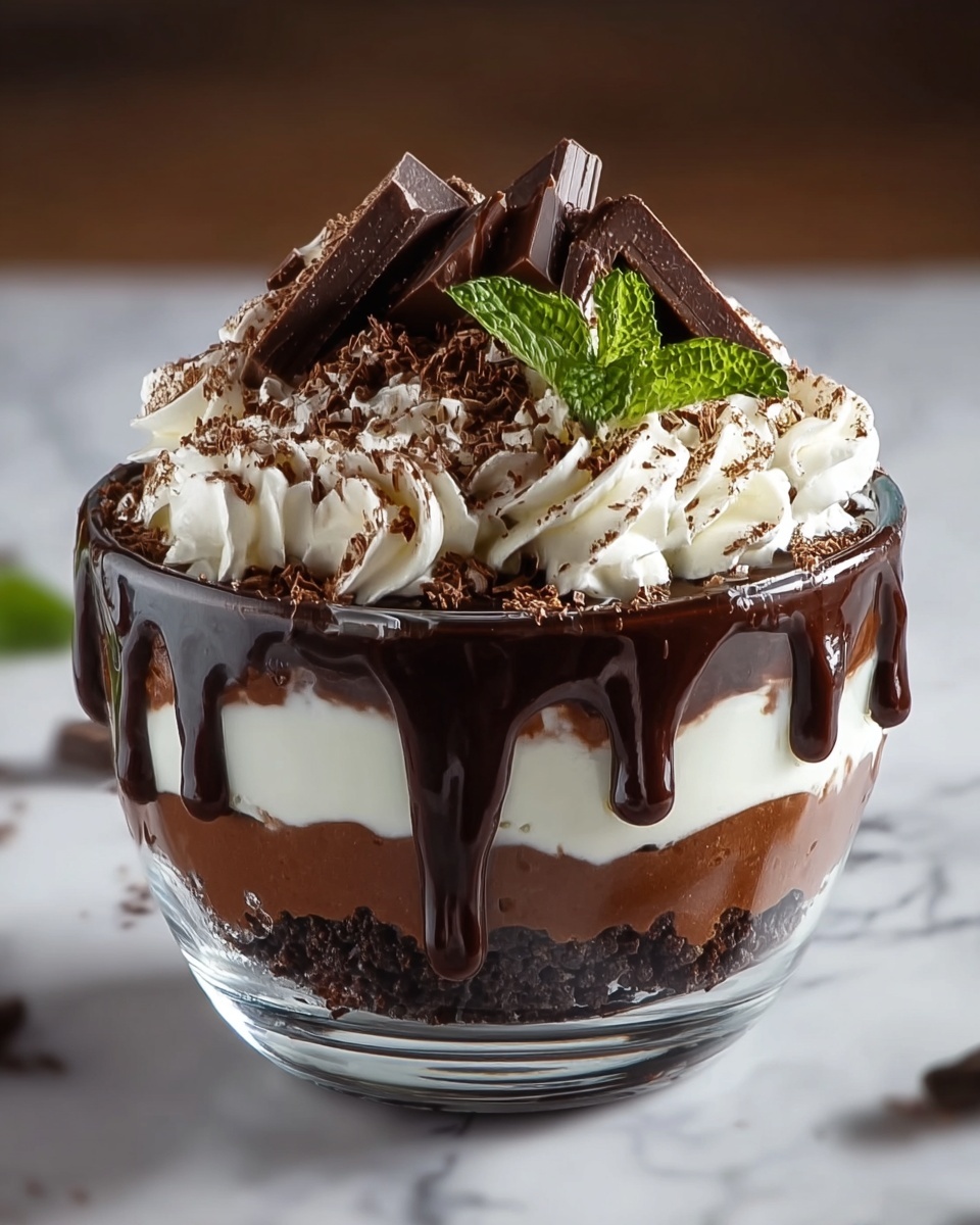 Chocolate Cheesecake Trifle with Chocolate Drizzle Recipe - Recipe Image