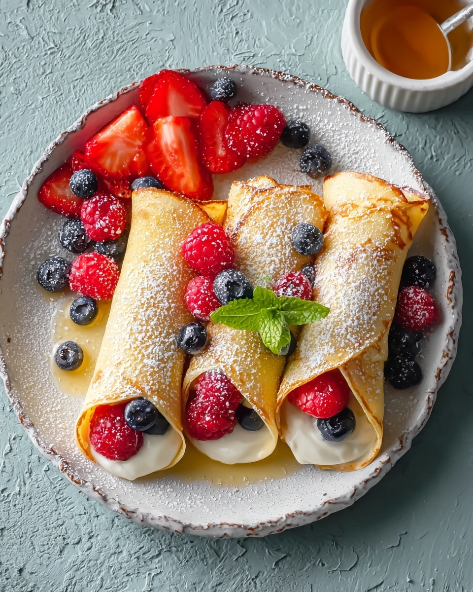 French Toast Roll-Ups with Fresh Strawberries and Blueberries Recipe - Recipe Image
