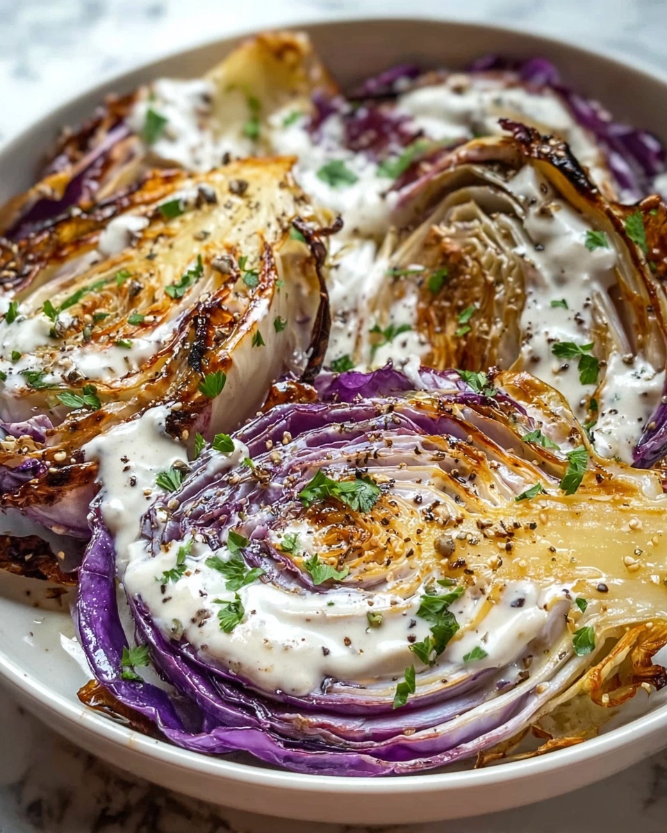 Roasted Cabbage with Creamy Yogurt Sauce Recipe - Recipe Image