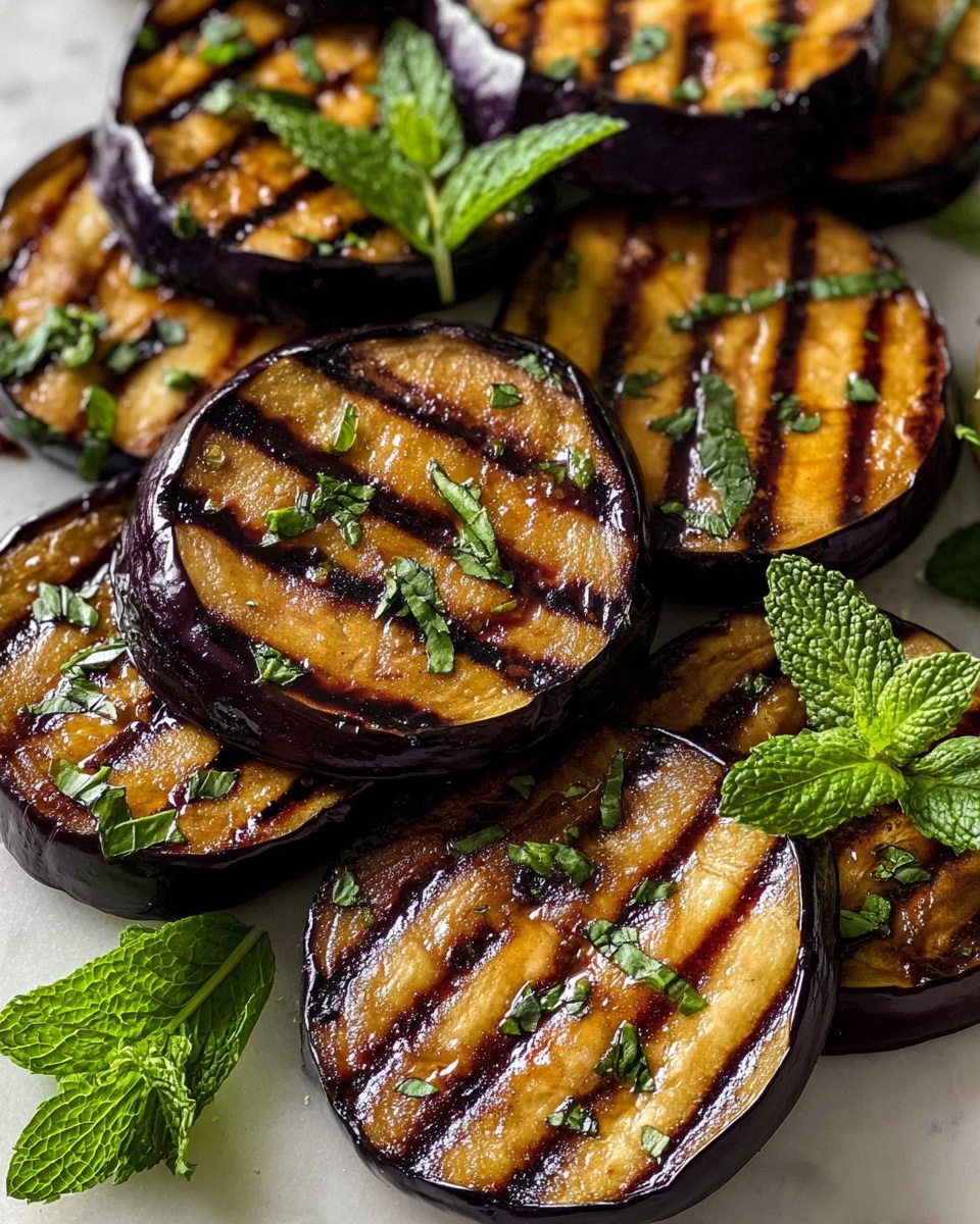 Grilled Eggplant with Garlic, Mint, and Asian-inspired Sauce Recipe - Recipe Image