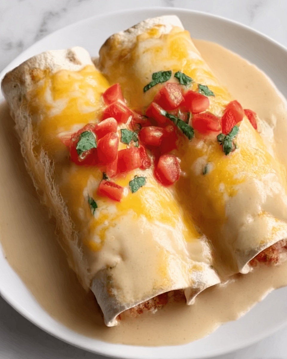 Cheesy Chicken Enchiladas with Creamy Sauce Recipe - Recipe Image