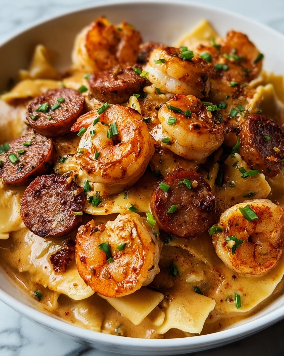 Creamy Cajun Shrimp Pasta with Sausage Recipe - Recipe Image