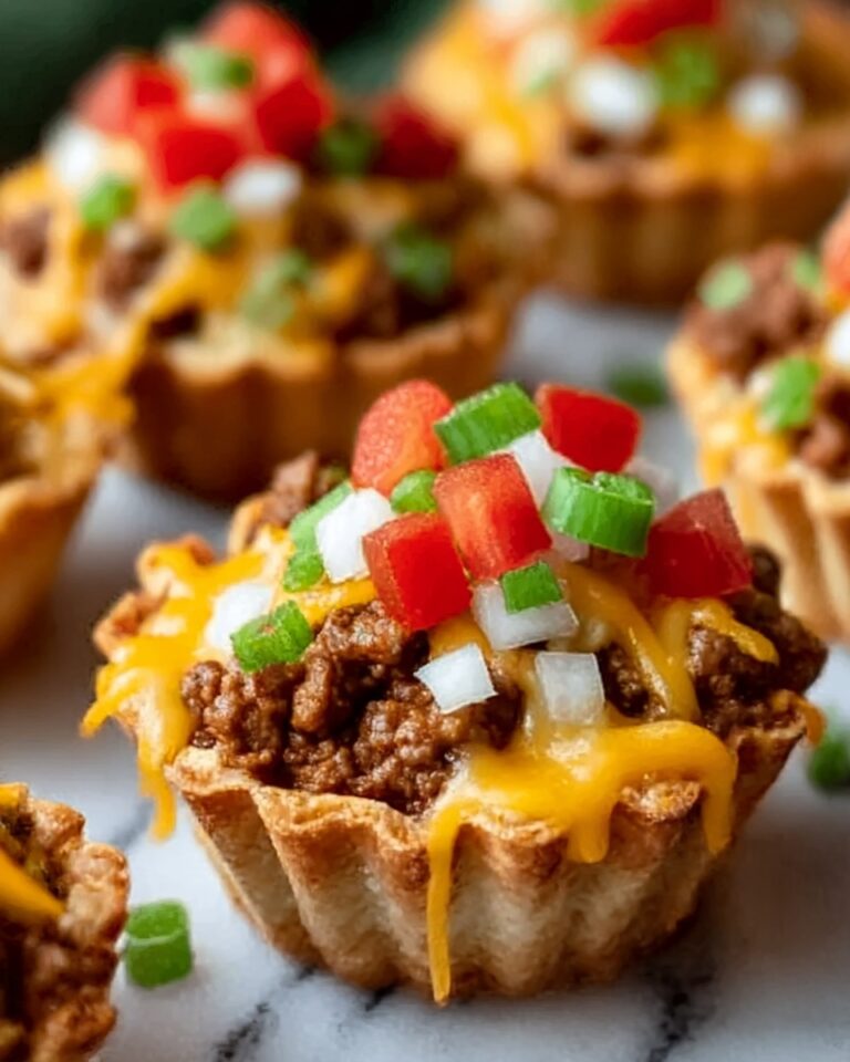 Mini Taco Cupcakes with Zesty Ground Beef and Cheese Recipe