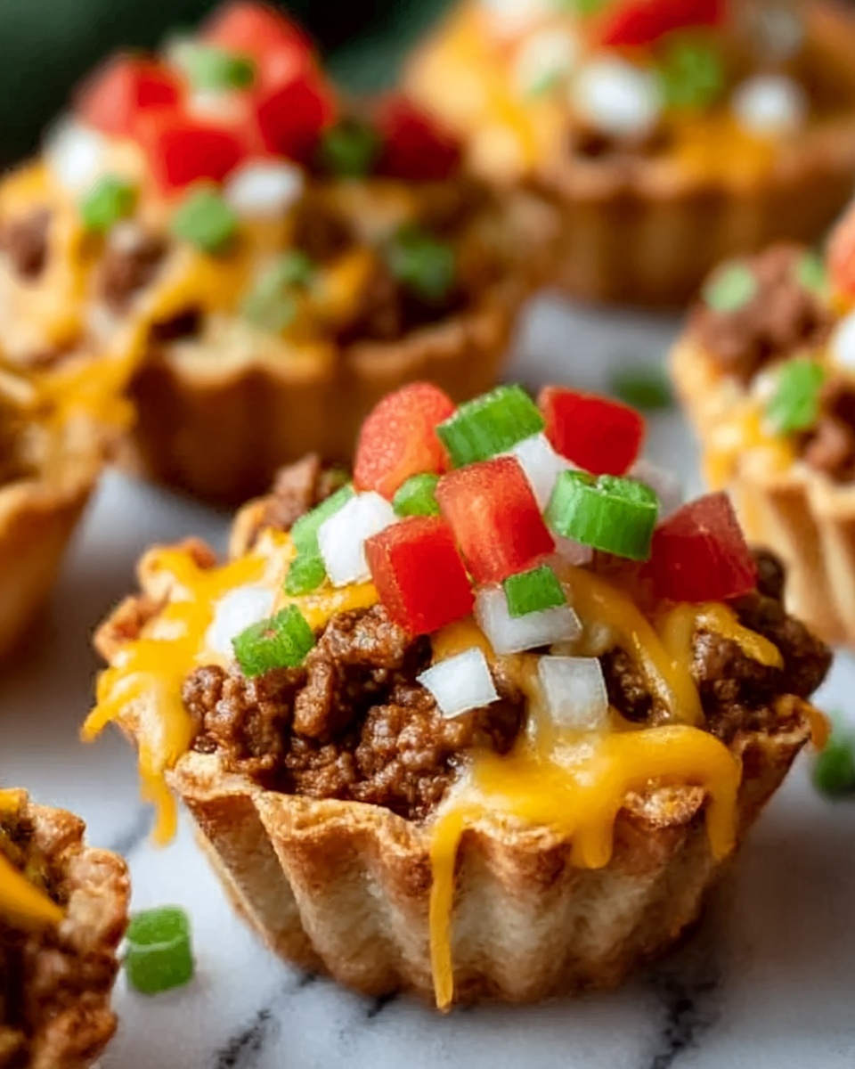 Mini Taco Cupcakes with Zesty Ground Beef and Cheese Recipe - Recipe Image