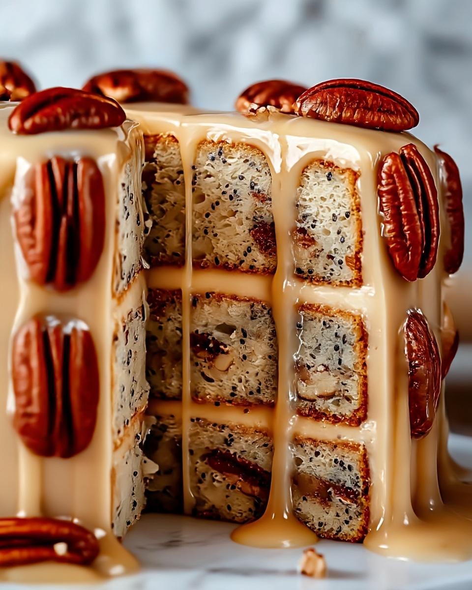Banana Pecan Caramel Layer Cake Recipe - Recipe Image