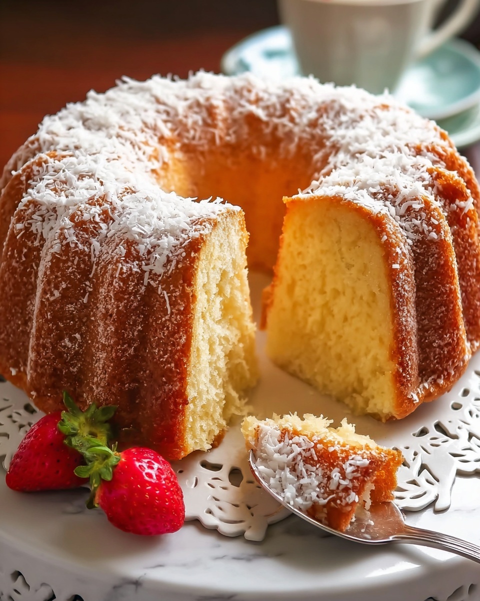 Delicious Coconut Cream Cheese Pound Cake Recipe - Recipe Image