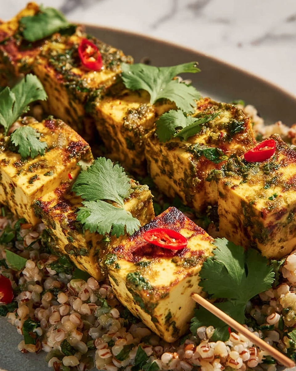 Lemon & Coriander Tofu Skewers Recipe - Recipe Image