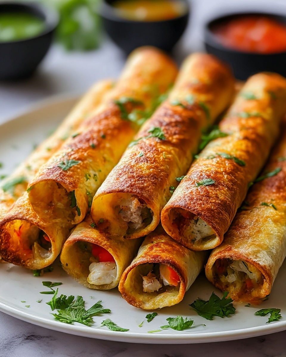 Crunchy Oven Baked Chicken Taquitos Recipe - Recipe Image