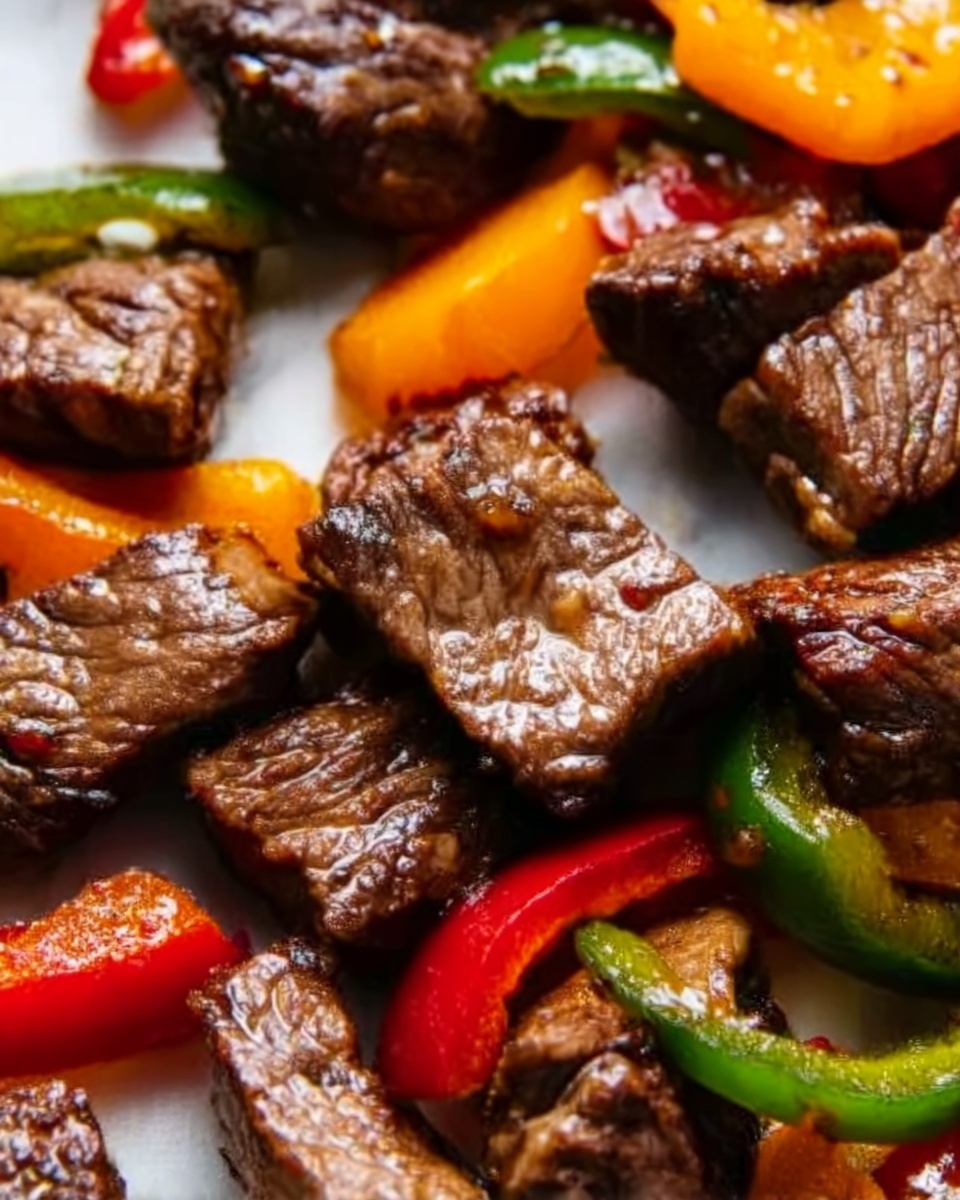 Air Fryer Honey Garlic Steak Sweet Pepper Bites Recipe - Recipe Image