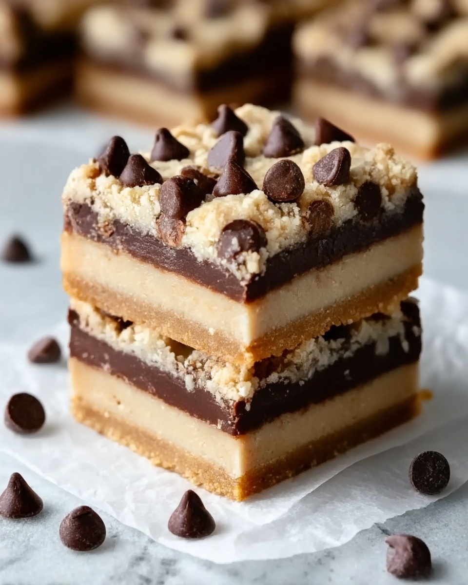 Peanut Butter Chocolate Chip Cookie Cheesecake Bars Recipe - Recipe Image