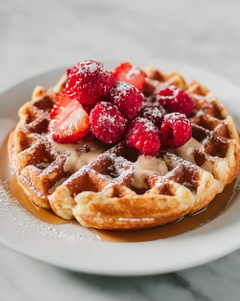 Cinnamon Sugar Belgian Waffles with Fresh Berries Recipe - Recipe Image