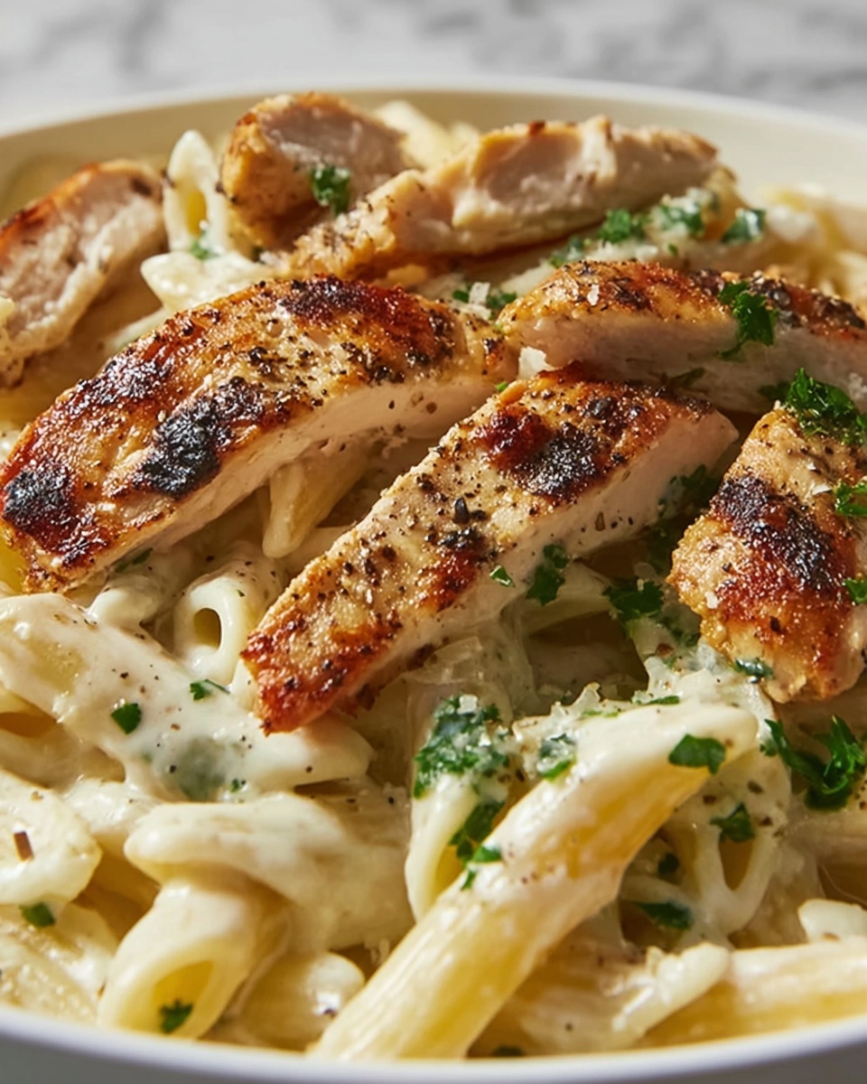 Creamy Garlic Chicken & Penne Recipe - Recipe Image
