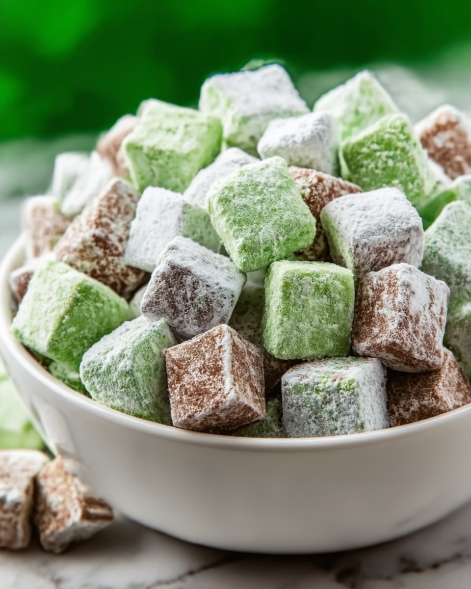 Green Mint Chocolate Muddy Buddies for St. Patrick’s Day Recipe - Recipe Image