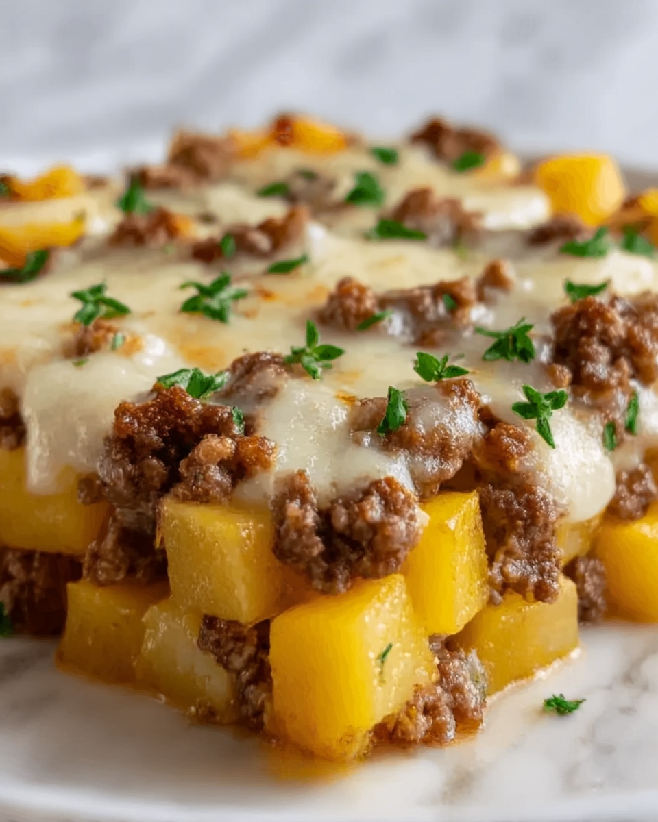 One-Pan Cheesy Meat & Potato Skillet Recipe - Recipe Image