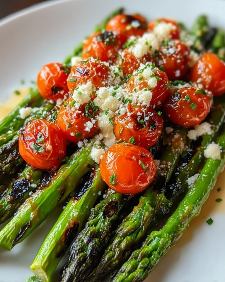 Parmesan Roasted Asparagus with Tomatoes and Balsamic Recipe