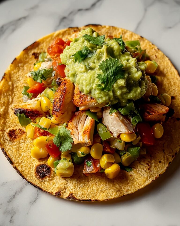 Chicken Veggie Tostadas with Guacamole Recipe