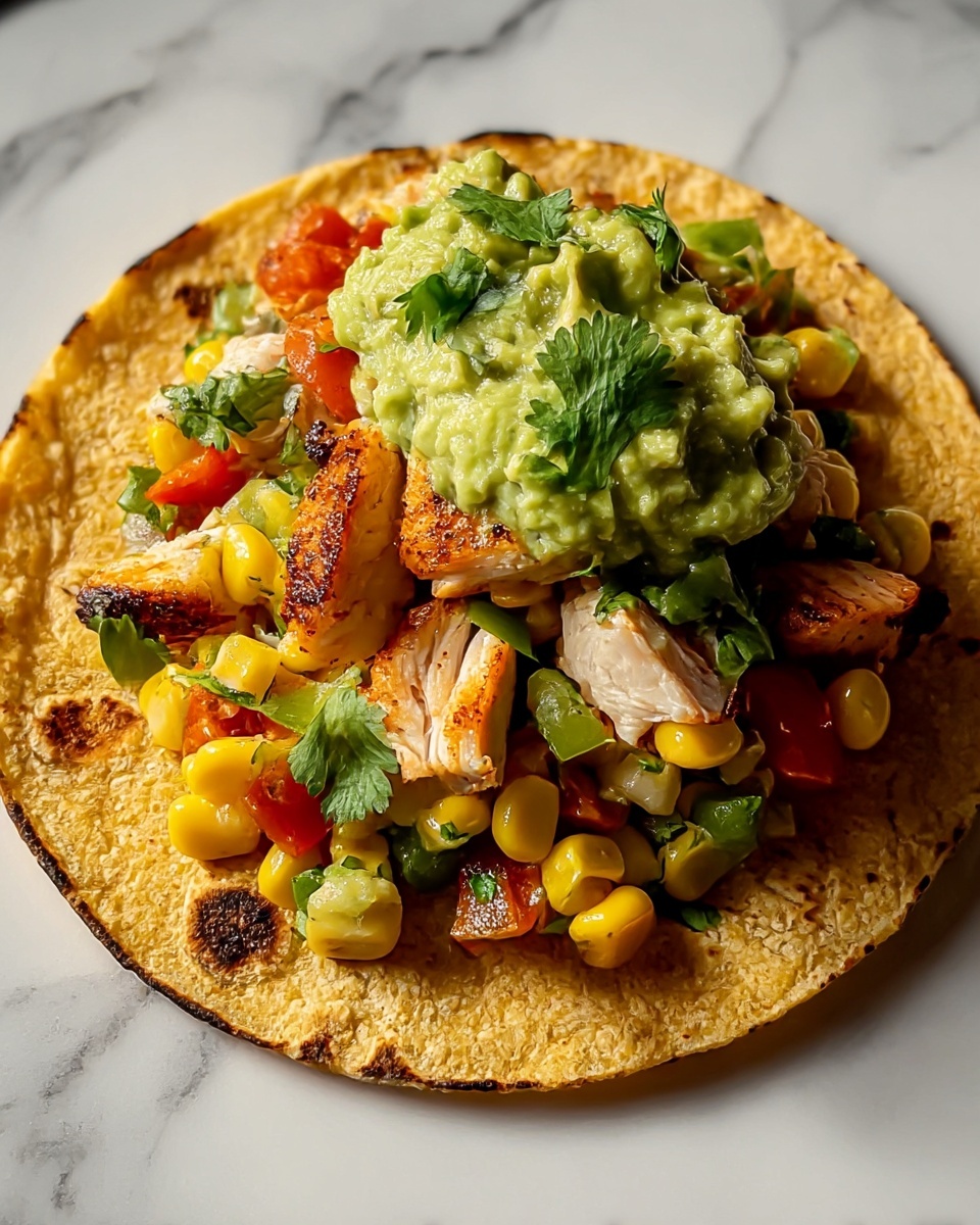 Chicken Veggie Tostadas with Guacamole Recipe - Recipe Image