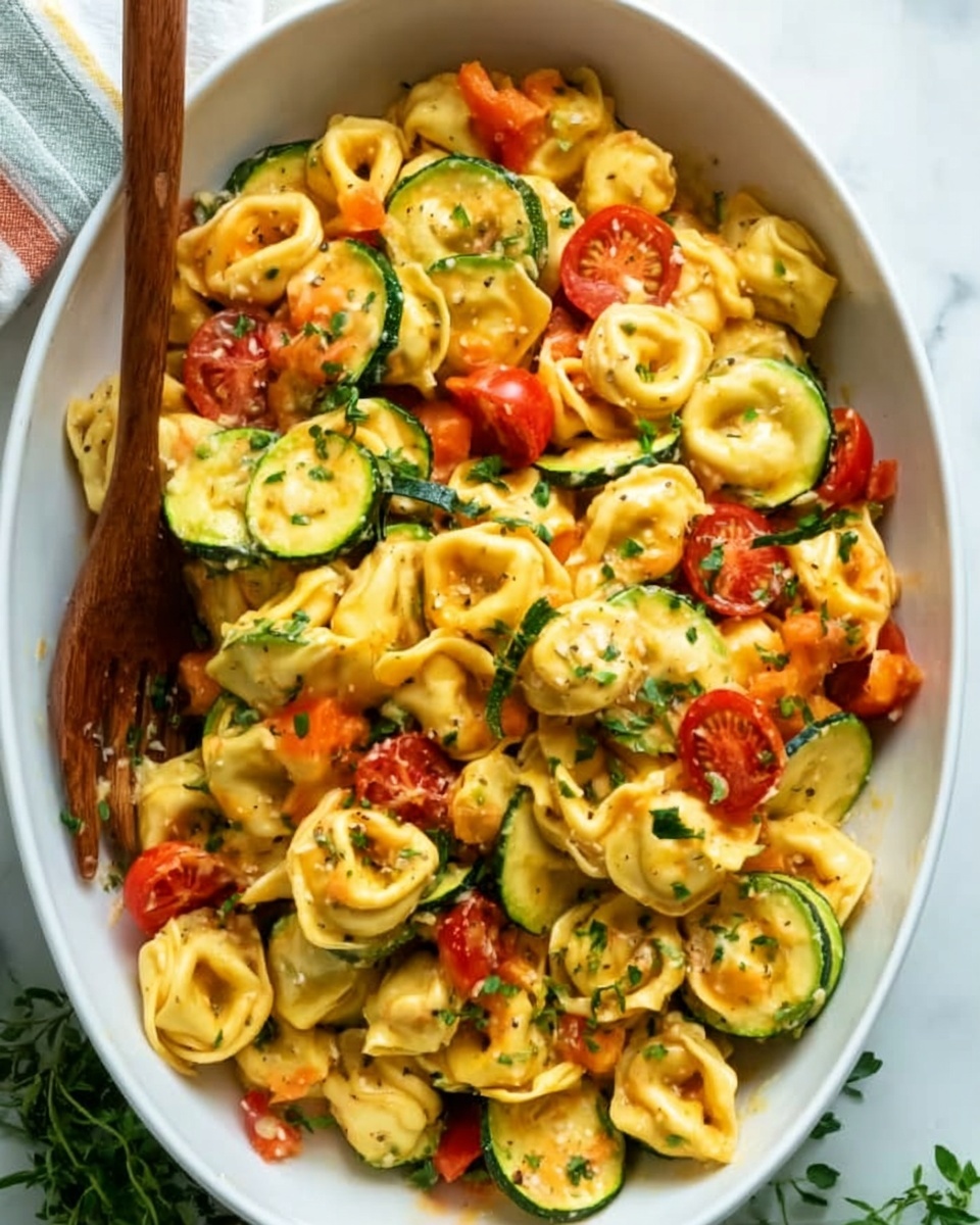 Cheese Tortellini with Summer Veggies Recipe - Recipe Image