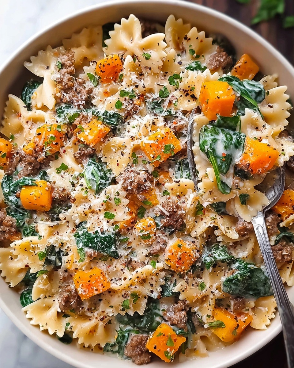 Butternut Squash Pasta with Sausage and Spinach Recipe - Recipe Image