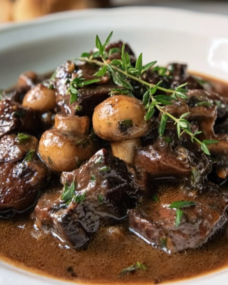 Classic French Beef Stew with Mushrooms Recipe