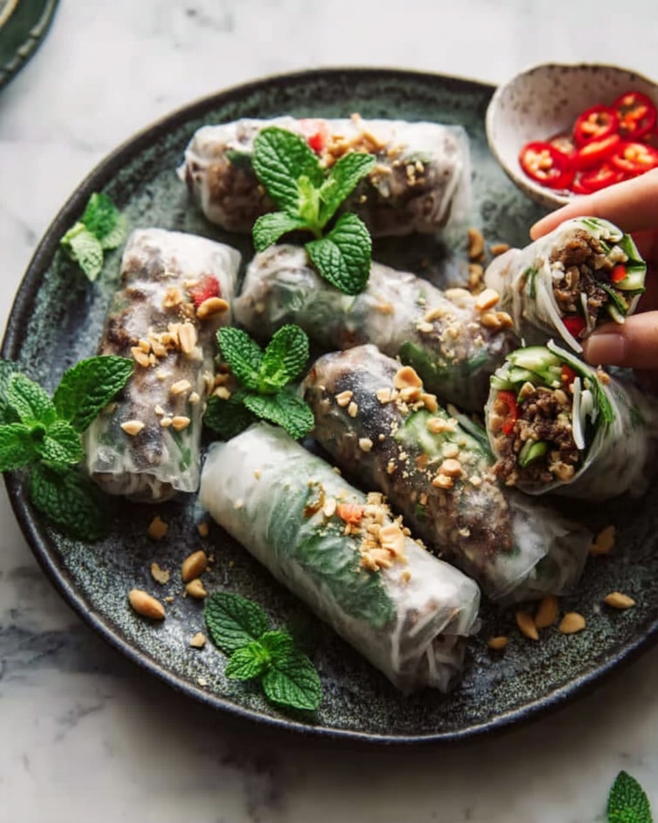 Thai Basil Beef Rolls Recipe - Recipe Image