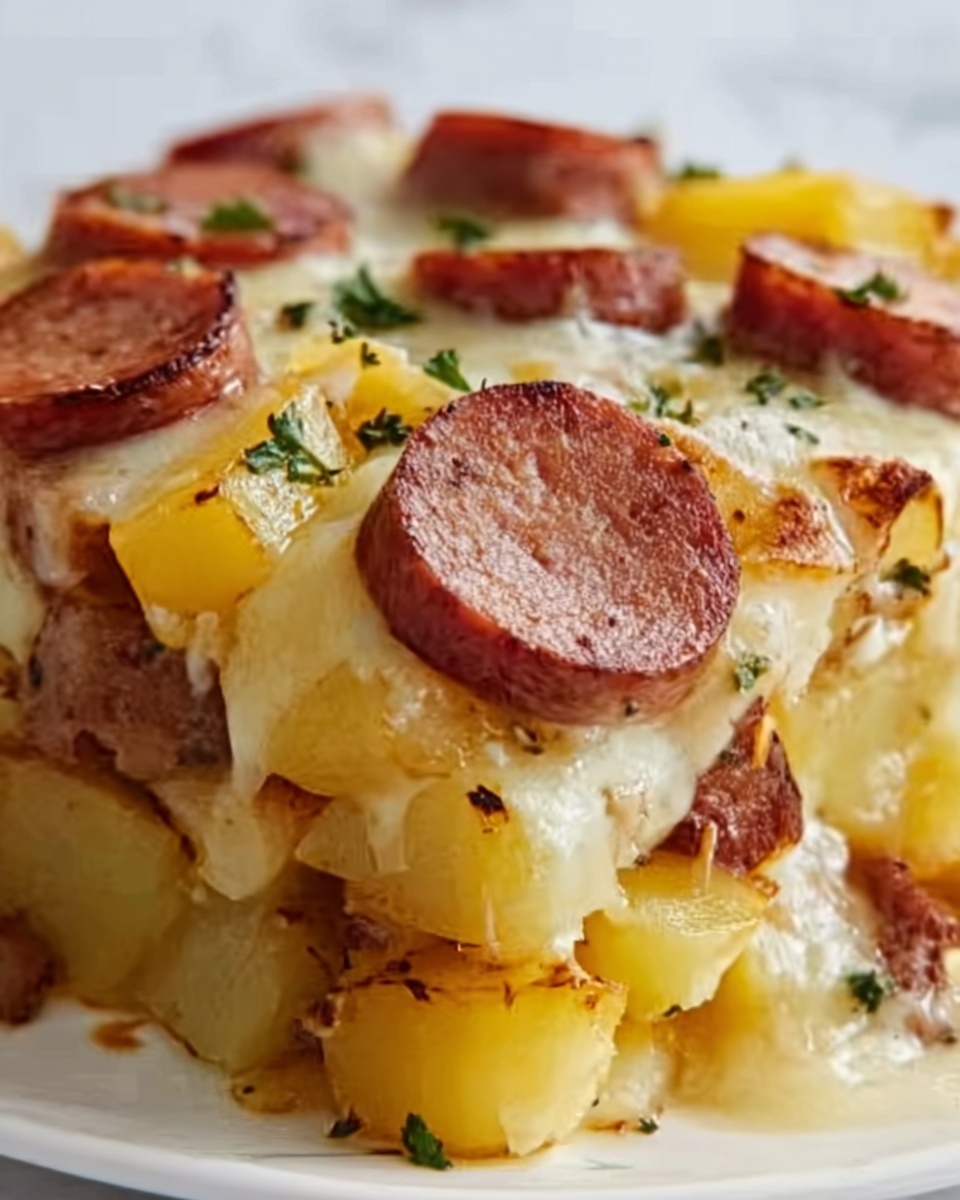 Cheesy Ranch Potatoes and Smoked Sausage Recipe - Recipe Image