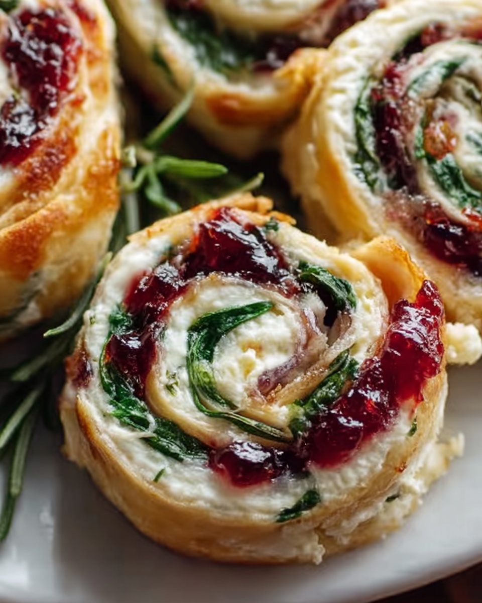 Cranberry Feta Pinwheels with Cream Cheese Recipe - Recipe Image