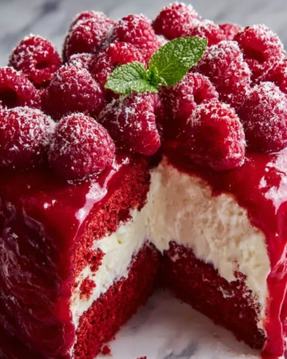 Raspberry Zinger Poke Cake Recipe - Recipe Image
