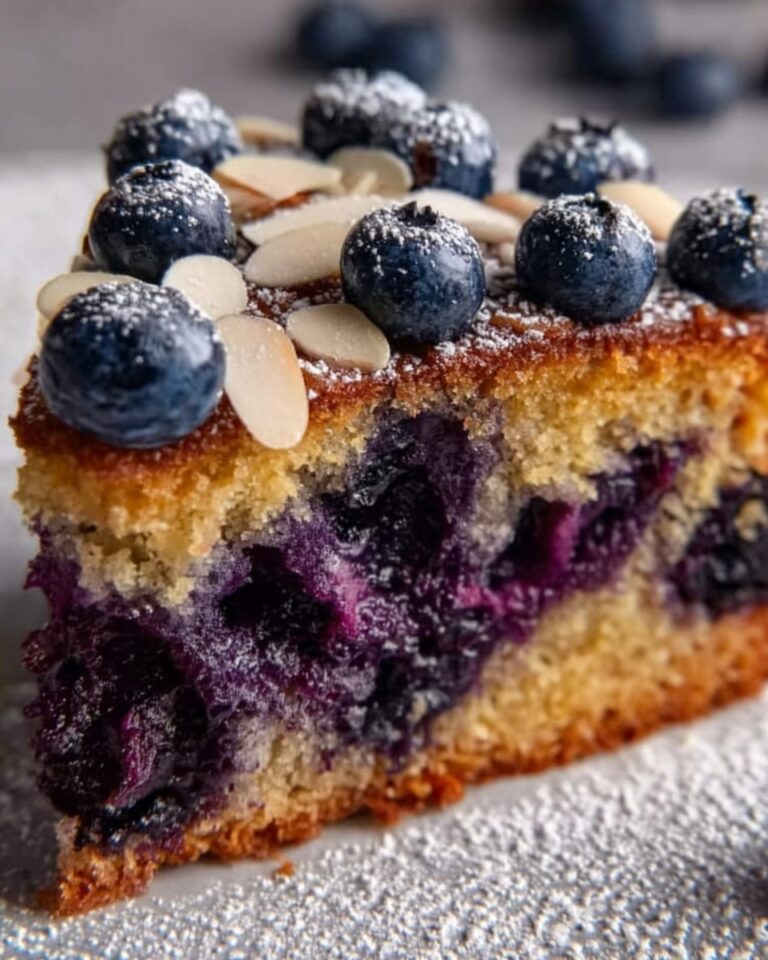 Almond Praline Blueberry Cake Recipe
