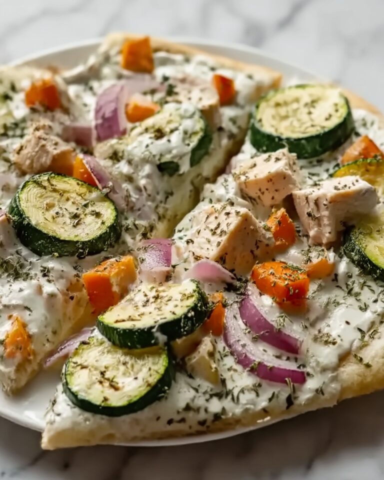 Tzatziki Chicken & Veggie Naan Pizza Recipe