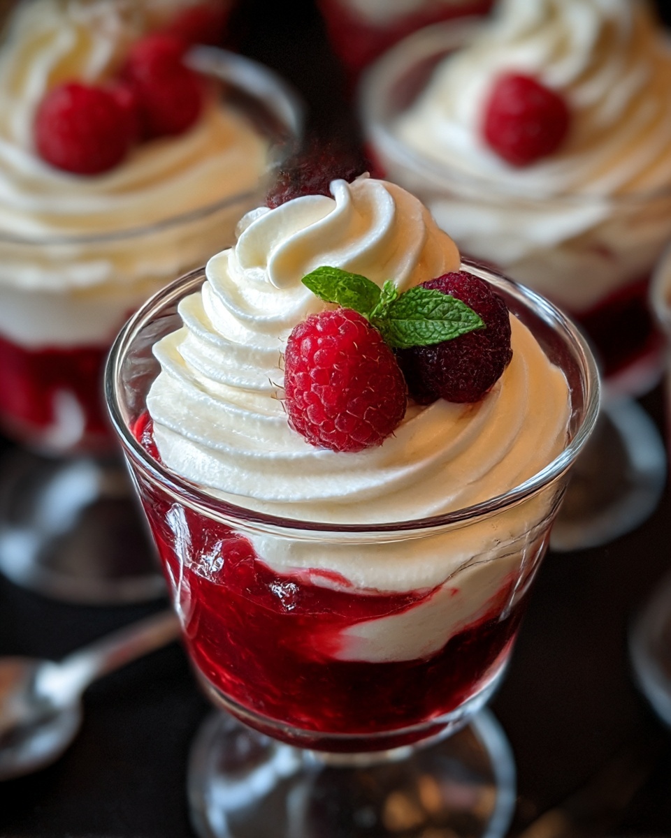 White Chocolate Cheesecake Mousse with Raspberry Compote Recipe - Recipe Image