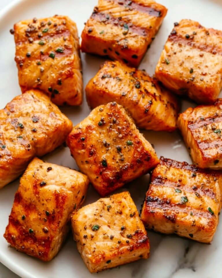 Lemon Garlic Air Fryer Salmon Bites Recipe