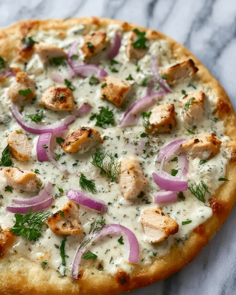 Tzatziki Chicken Naan Pizza Recipe - Recipe Image
