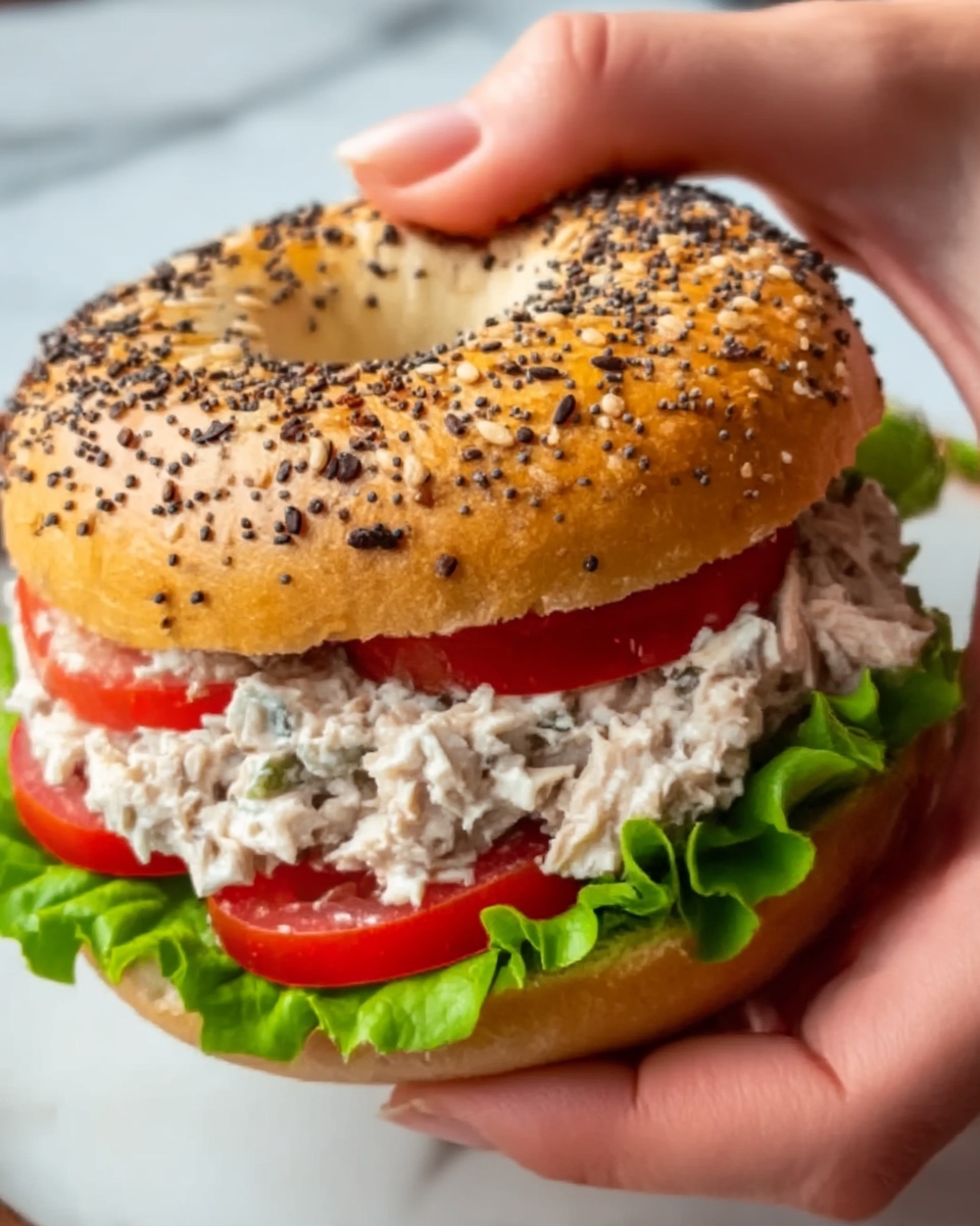 Tuna Salad Bagel Sandwich Recipe - Recipe Image