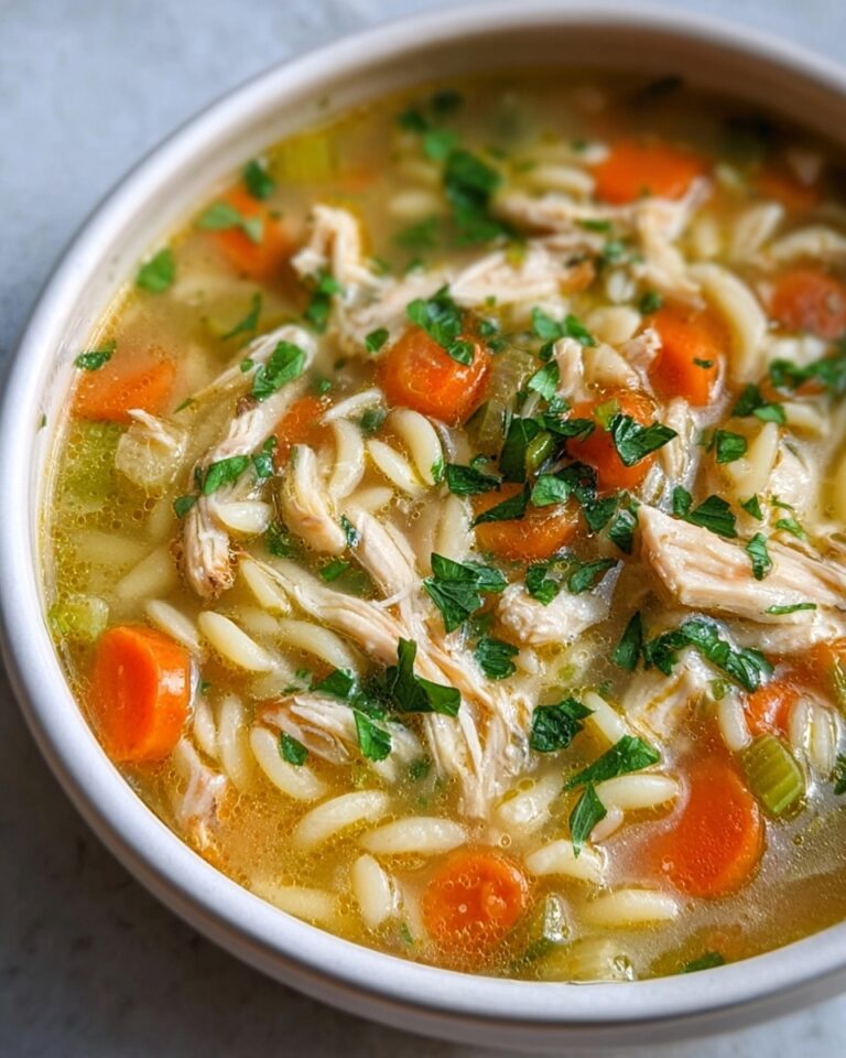 One Pot Lemon Chicken Orzo Soup Recipe