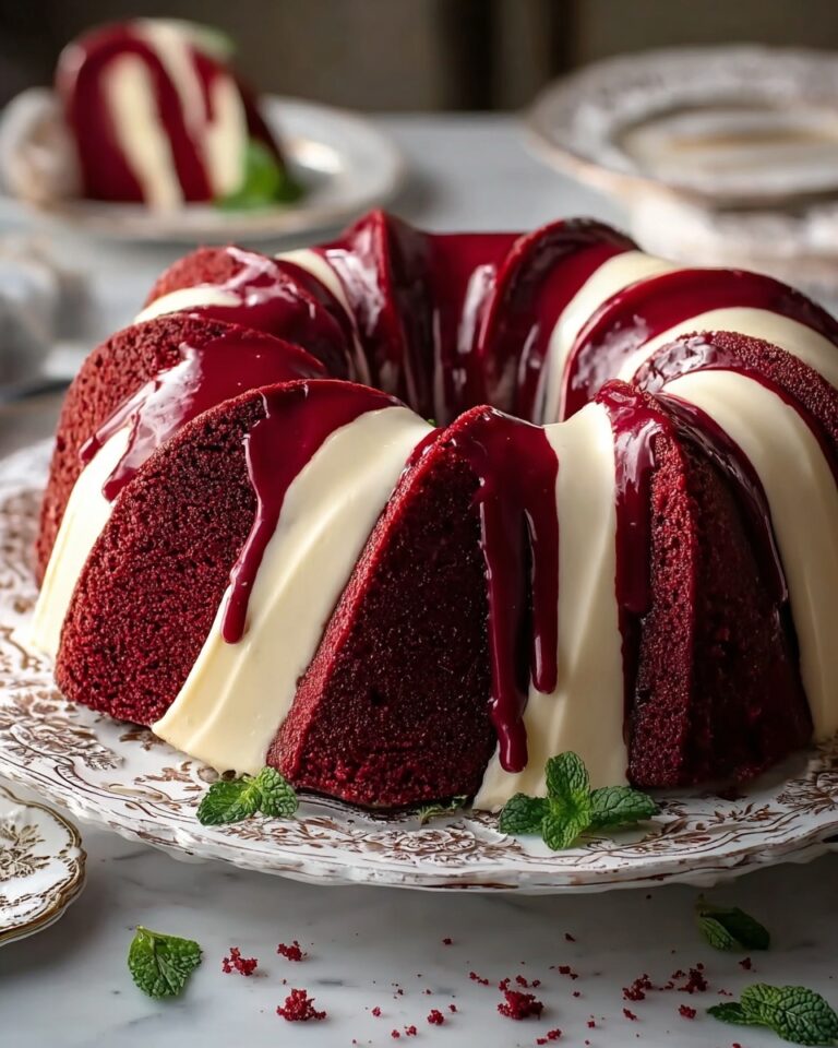 Layered Red Velvet Cheesecake Bundt Cake Recipe