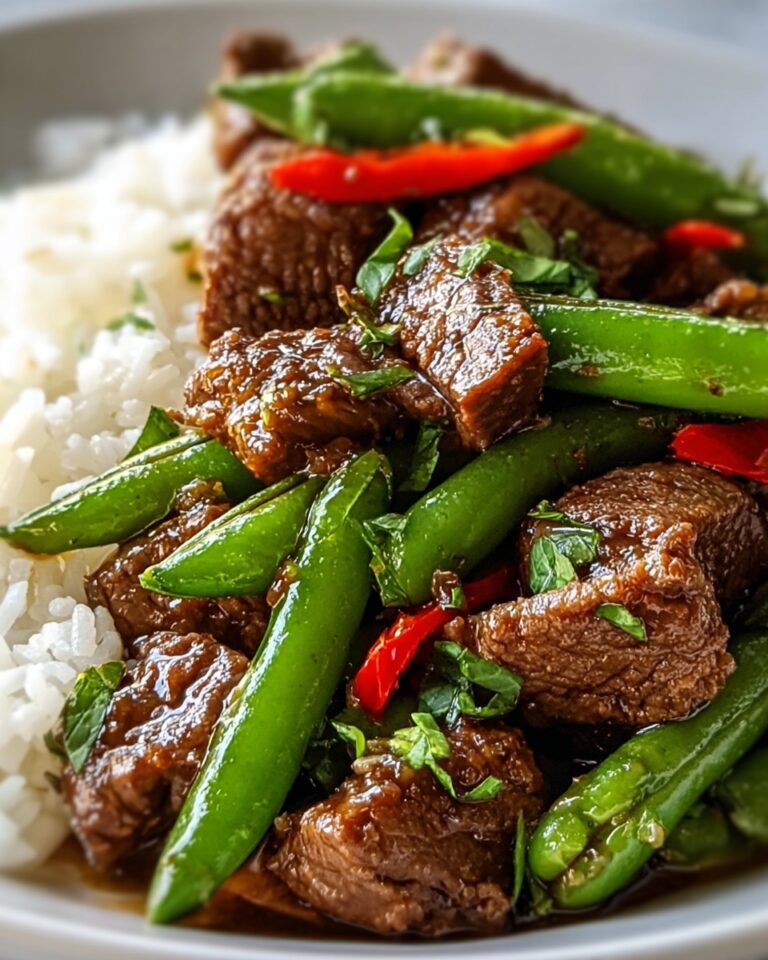 Spicy Garlic Beef Stir-Fry with Green Beans & Rice Recipe